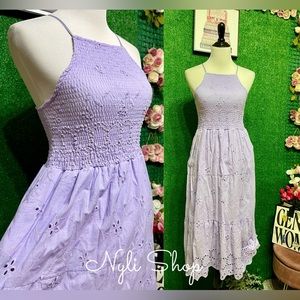 🌷Brand New halter eyelet dress fully embroidered can fit Sm up to M price firm!